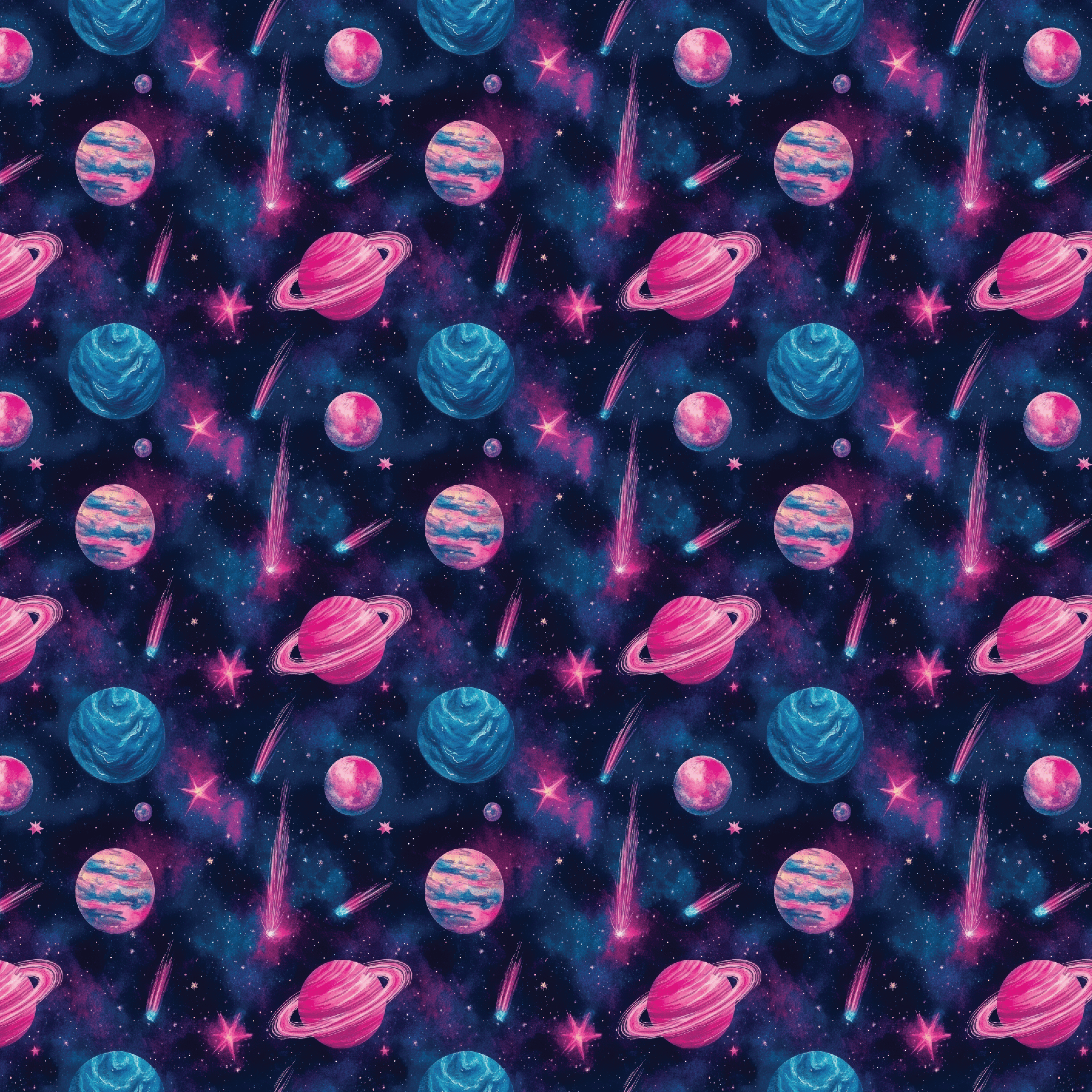 P1189 | Pink Planets Pattern Acrylic Sheets - CMB Pattern Acrylic